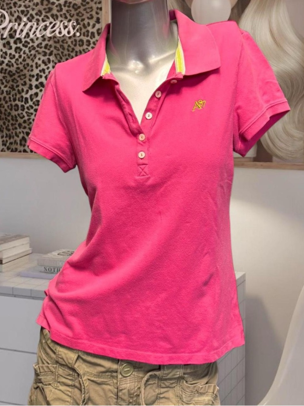 Aeropostale Vintage Y2K Pink/Green Polo Shirt